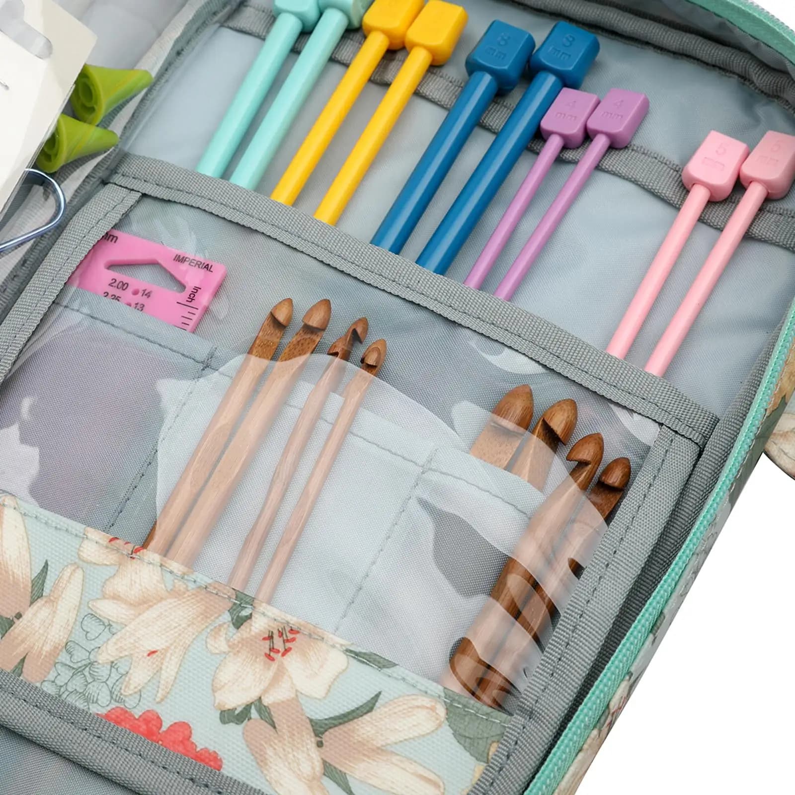 Crochet Hook Case Travel Storage Tote Bag for Various Accessories