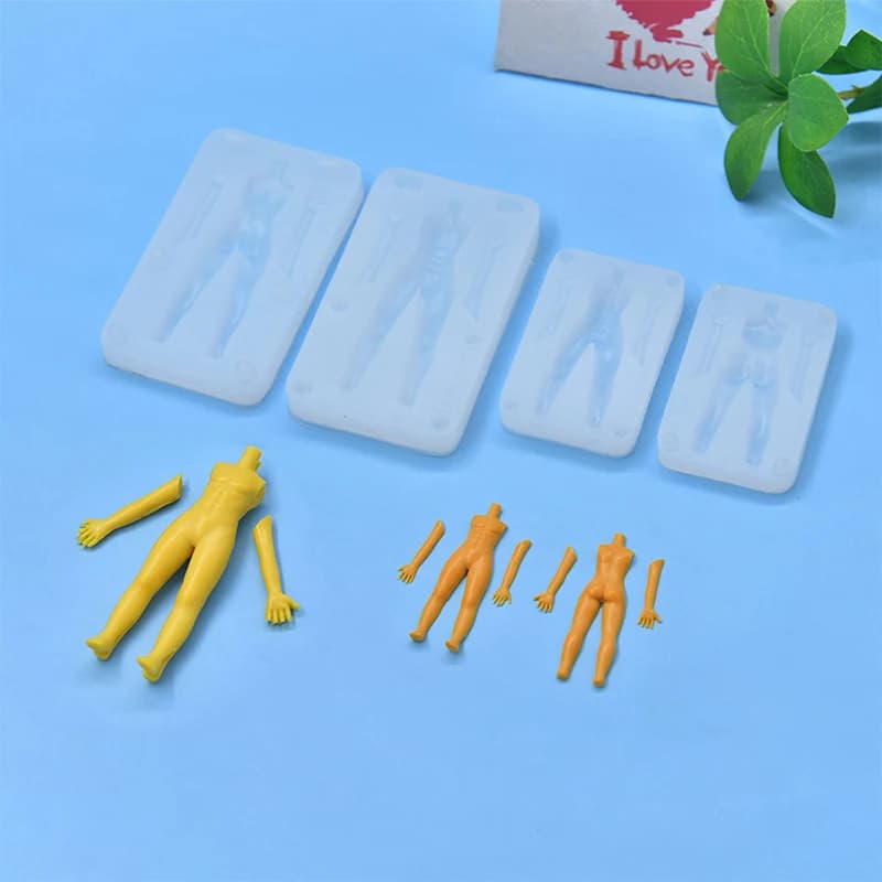 1 set di argilla polimerica bambola maschile corpo torso stampo in silicone fondente/argilla in resina strumento di modellazione scultura bambola fai da te