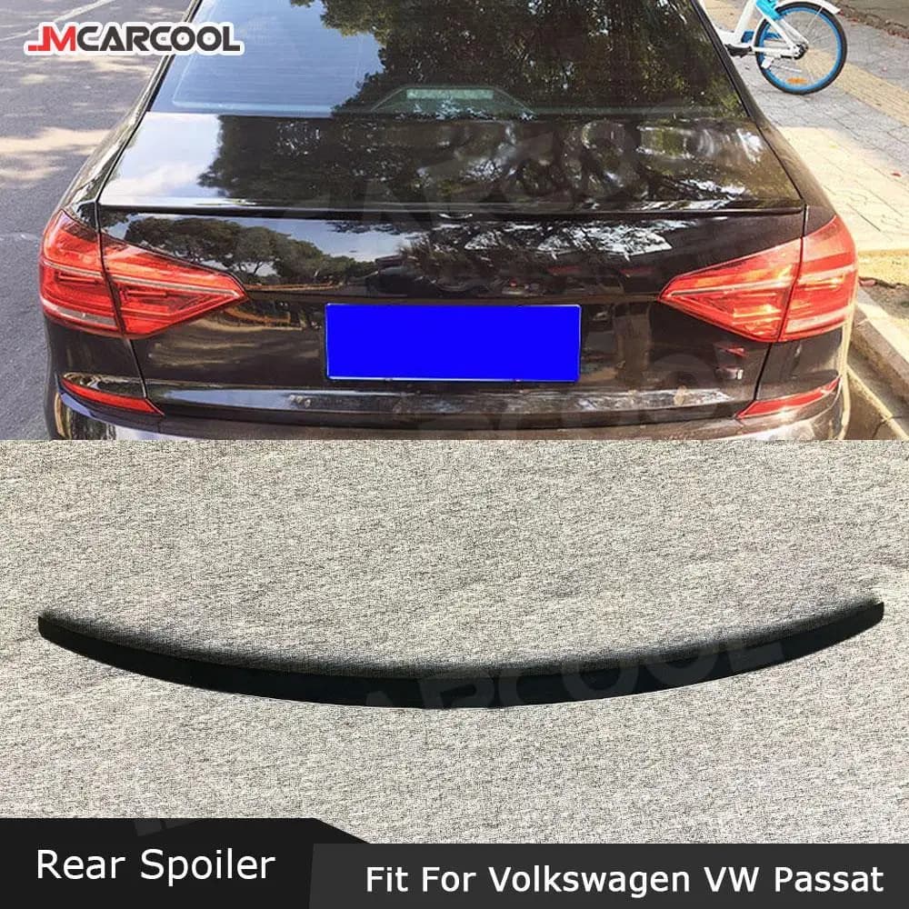 JMCARCOOL Spoiler Posteriore per Auto in ABS Nero Lucido/Bianco, Adesivo Decorativo per Volkswagen Passat B7 2011-2018