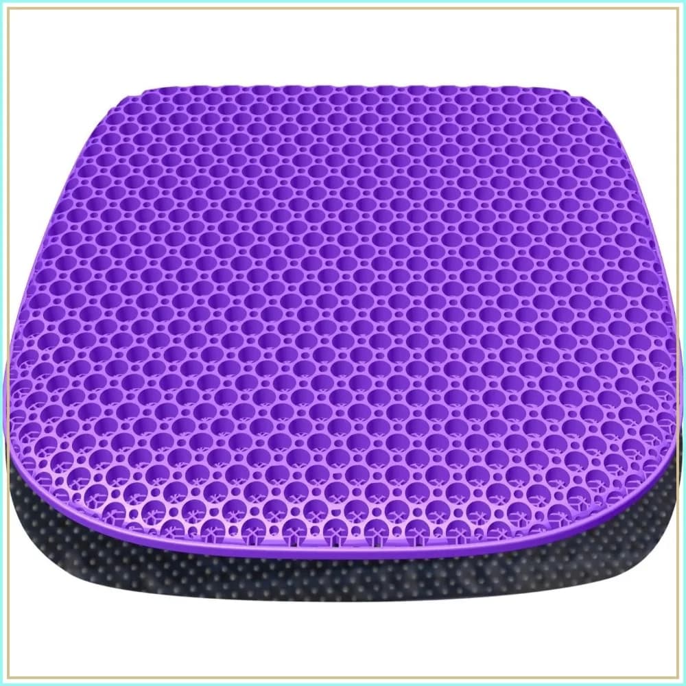 Large Gel Seat Cushion for Long Sitting, Non-Slip Cover, Soft & Breathable, for Chair, Car, Office, Desk, Wheelchair (17" x 15")
