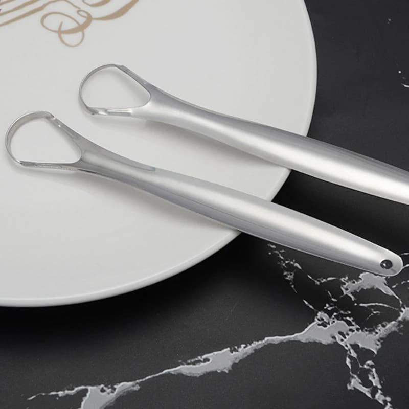 G99E Stainless Steel Tongue Scraper Metal Care Hygiene Cleaner Brush for Fresh Breath Maker Reusable Mouth Cleaning Tool