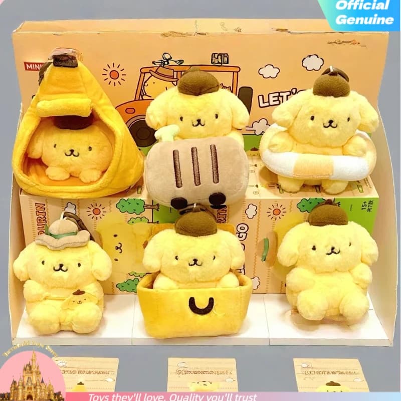 Autentico Sanrio Pompompurin Serie Let's Go Together, Peluche Aromaterapico, Blind Box, Adorabile Scatola Misteriosa, Decorazione per Camera da Letto, Regalo per Ragazze