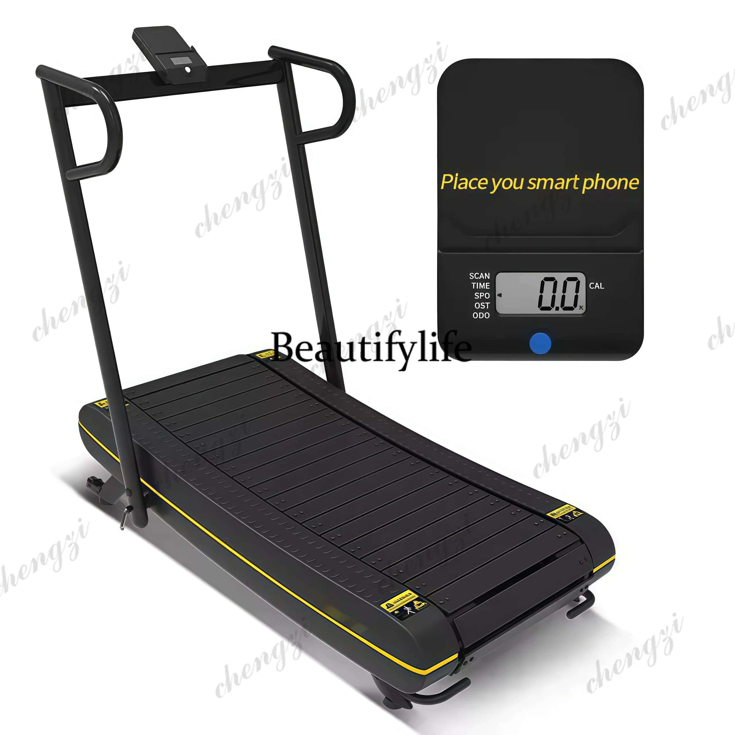 Multi-scenario Household Non-powered Treadmill With Solid Structure LED Screen and Wide Running Belt For Home Office Uses