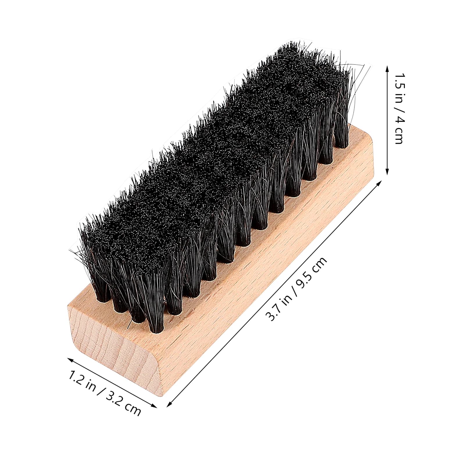 Set di spazzole per scarpe da 2 pezzi Spazzole in legno per pulizia morbida per lucidare scarpe da ginnastica Capelli di maiale bianchi in PP nero