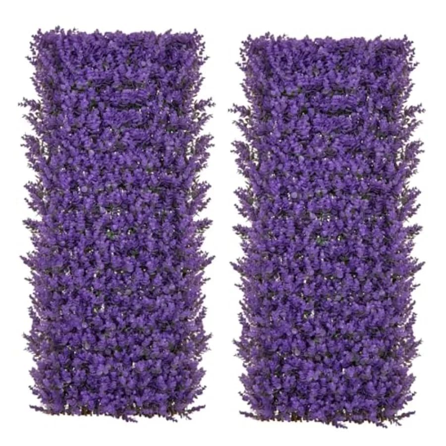 Pannello Decorativo Espandibile per Recinzione, Schermo Privacy in Finto Eucalipto Viola, Protezione Solare per Interni ed Esterni
