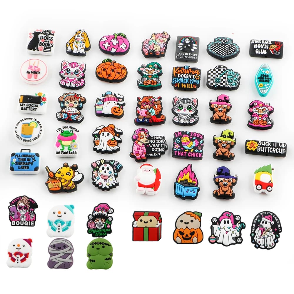 5/10 pezzi mini perline in silicone a forma di animali dei cartoni animati per la creazione di gioielli fai da te, accessori per catenelle per ciucci e braccialetti