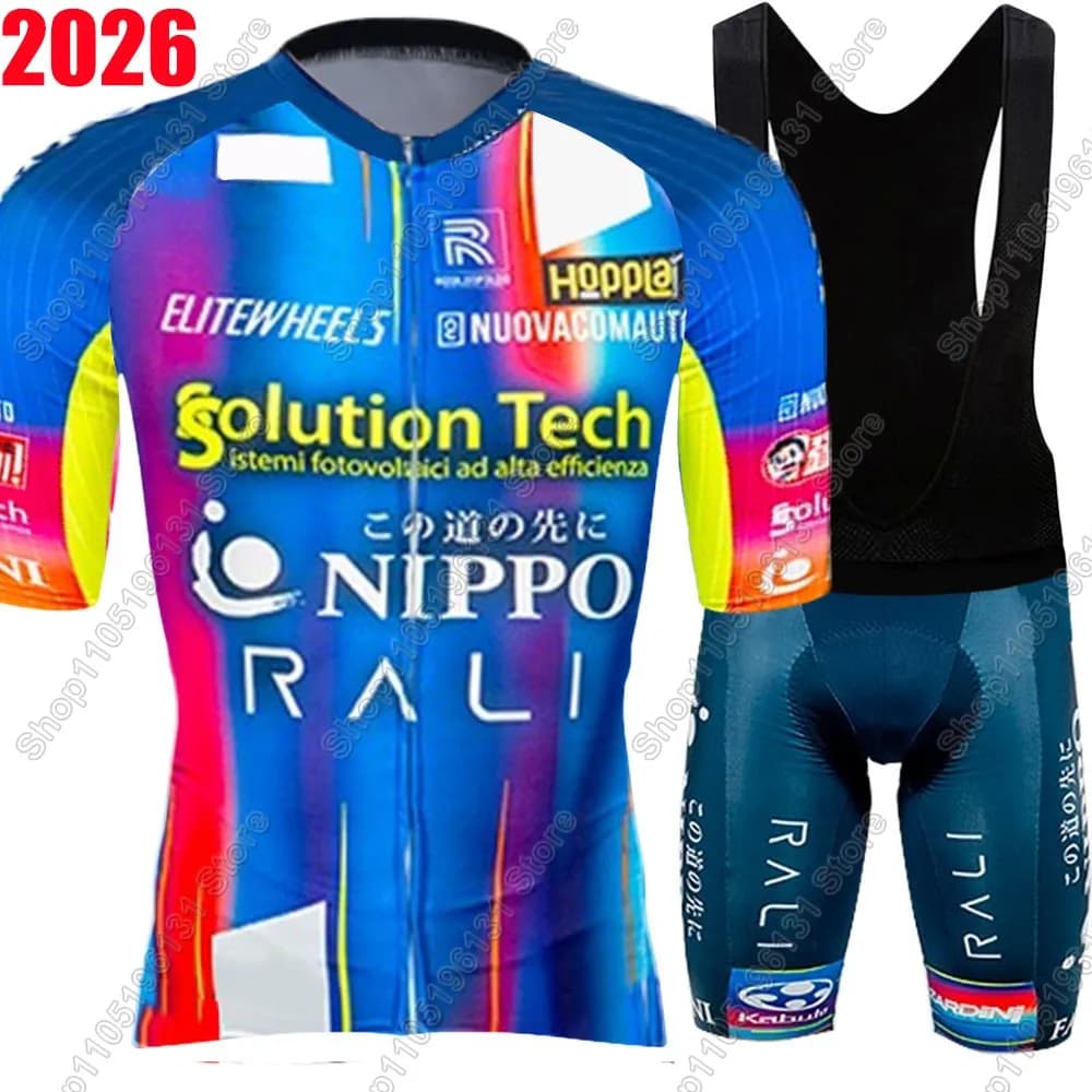 Team Solution Tech - Nippo 2026 Cycling jersey Set Man Italy Clothing kit Road bike shirt Shorts with MTB Ropa straps