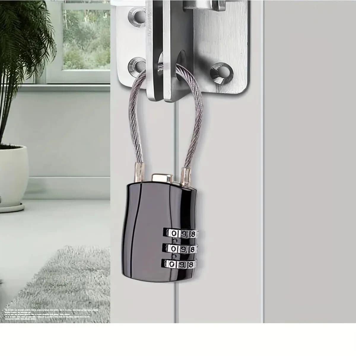 Lucchetto a combinazione in filo d'acciaio 1PC, mini lucchetto antifurto per bagagli, casco, armadietto, bici, cestino, cerniera, serratura di sicurezza per porta