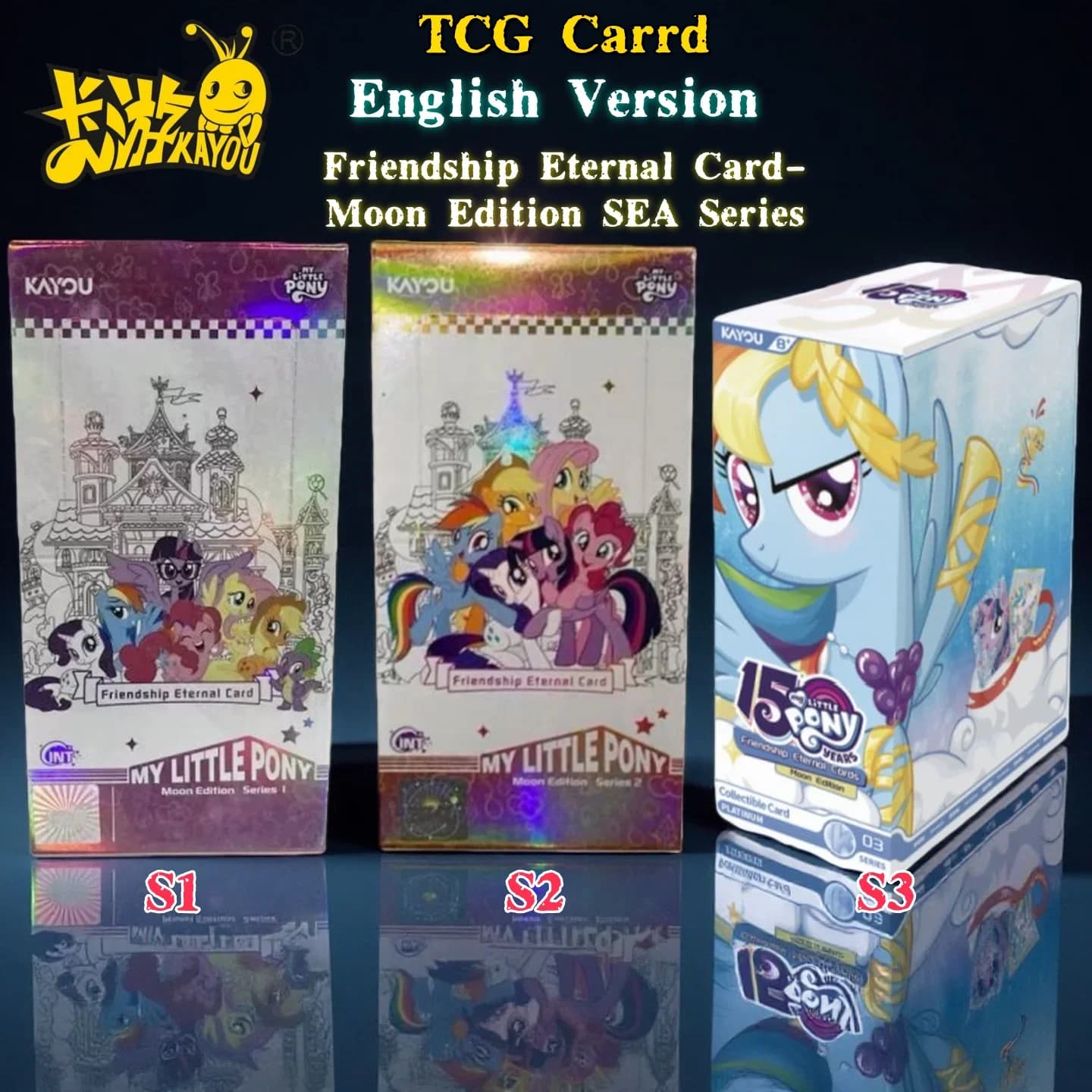 Nuova Edizione in Inglese: Blind Box Kayou My Little Pony, Carte Collezionabili TCG, Serie 'Amicizia Eterna' - Edizione Luna