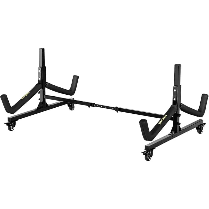 Bonnlo Supporto per kayak Rack di stoccaggio indipendente per kayak Canoa Barca Paddle Board Tavola da surf SUP con ruote bloccabili Ampio regolabile