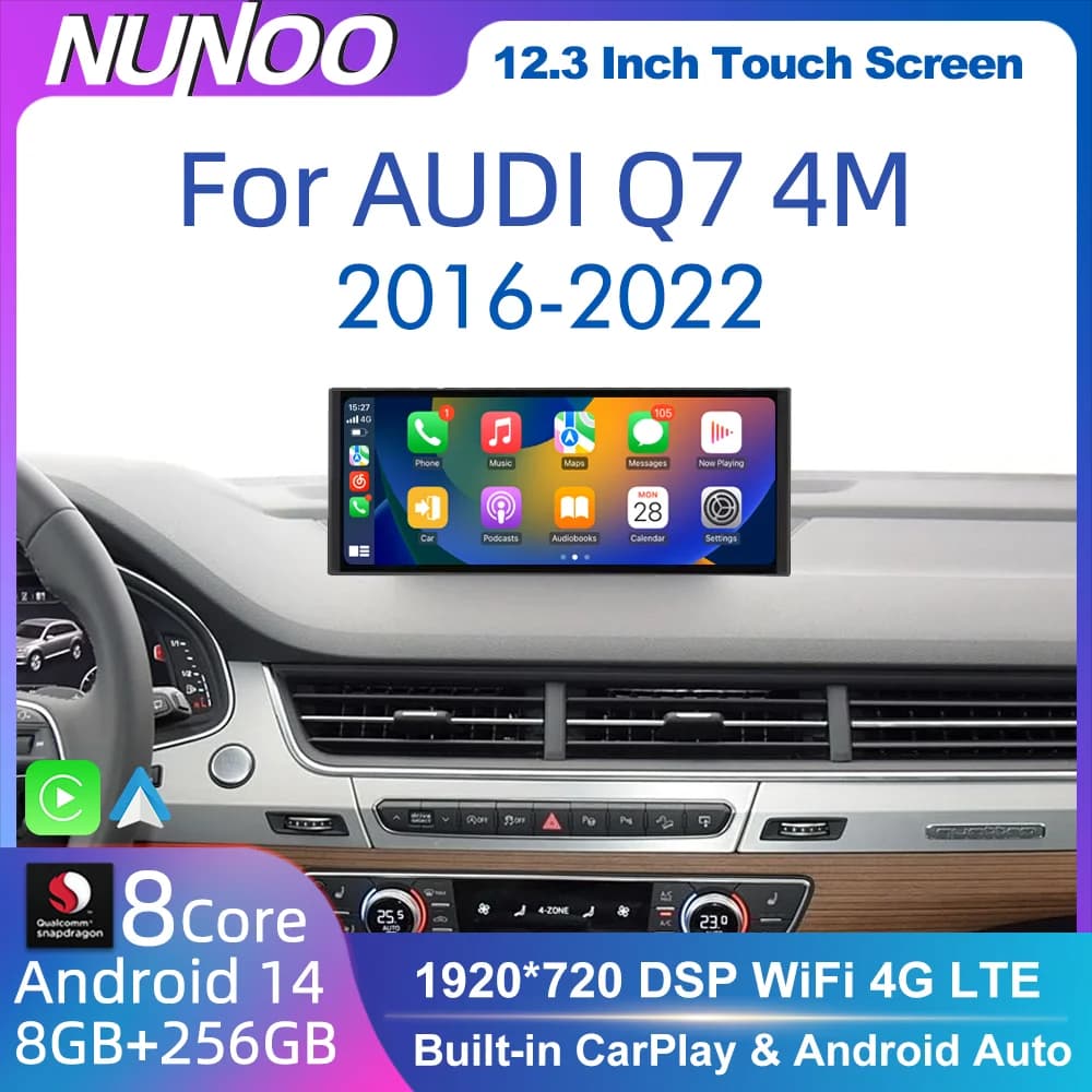Android 14 Auto Carplay Per Audi Q7 4M 2016-2022 GPS Radio Multimediale Stereo Lettore 4G Let 5G WIFI Qualcomm Navigazione Autoradio