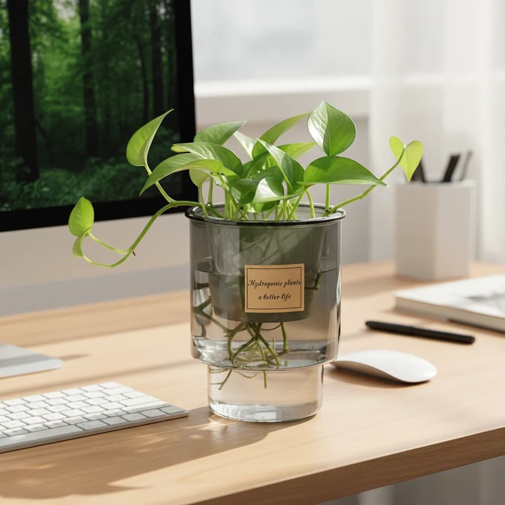 Transparent Self-Irrigating Vase, Plastic Planter, Grass Plant Vase, Table Vase, Office Decoration and Bonsai