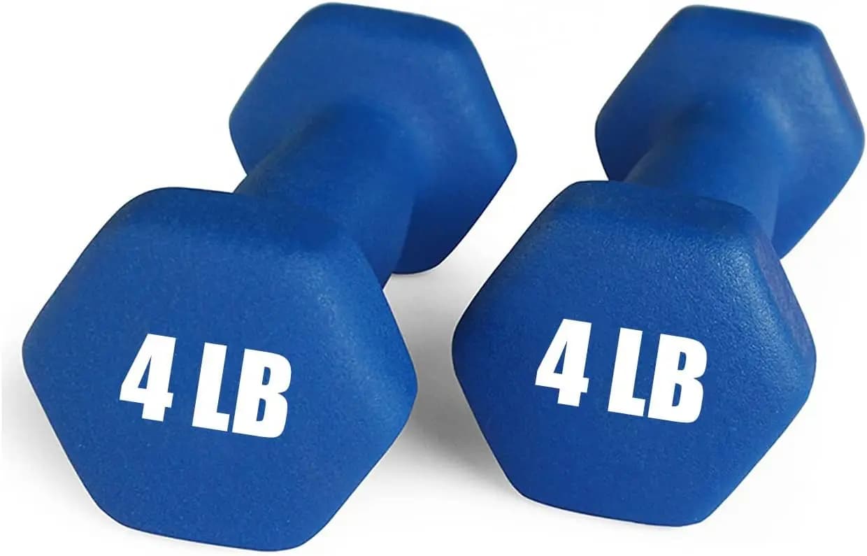 Pesi manubri 10 opzioni di colori compatibili con set di 2 manubri in neoprene, 4 libbre, antiscivolo, antirotolamento, forma esagonale