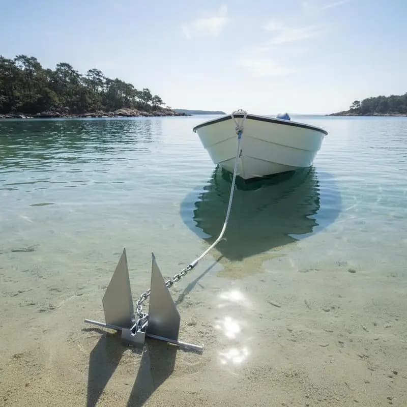 Spedizione Gratuita - Set Ancora Danforth 8.5 LBS per Mare, Fiumi e Riva, Acciaio Zincato a Caldo, Catena 7.9', Corda 75', Due Grille da 0.4", Accessorio per Imbarcazioni Piccole Sotto i 18'