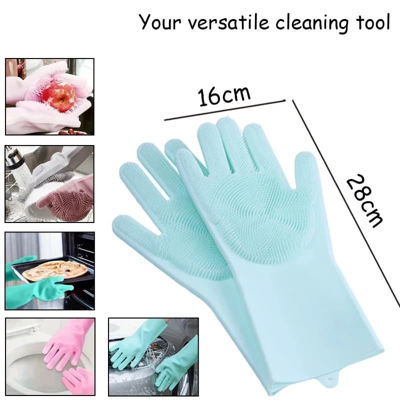Guanti per toelettatura animali domestici per cani e gatti, multifunzionali in silicone per bagno, shampoo, lavaggio piatti e rimozione peli
