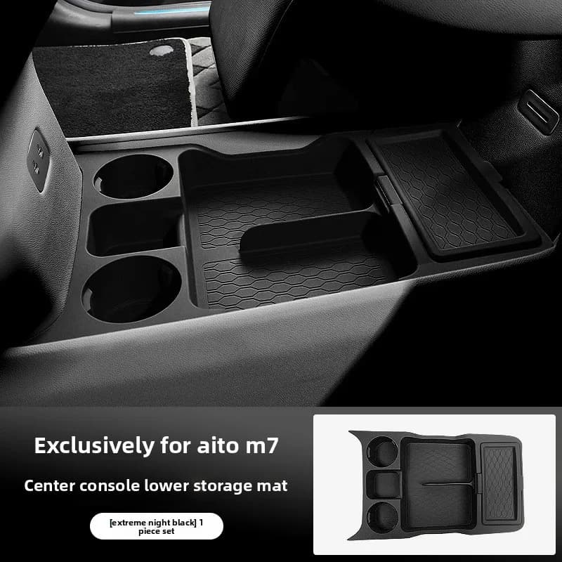 Per AITO Nuovo M7 Ultra 2024: Scatola portaoggetti inferiore per console centrale, organizer ecologico, accessori per modifica interni auto