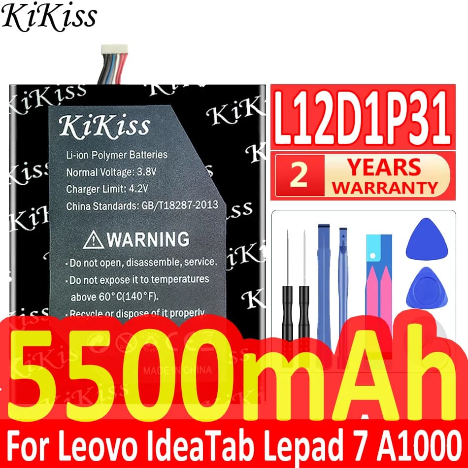 Environmentally Friendly Tablet Battery L12D1P31 L12T1P33 For Lenovo Ideapad A1000 A1010 A5000 A3000 A3000-H 5500mAh