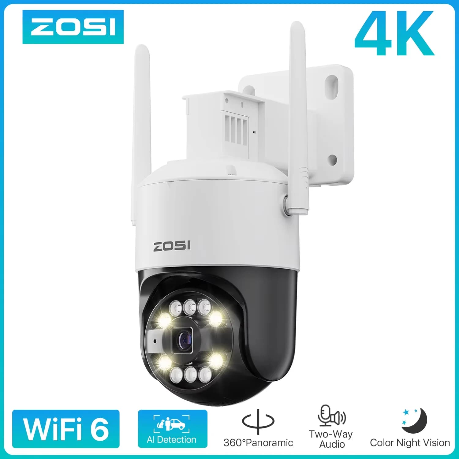 ZOSI C296 5MP/8MP PTZ WiFi 6 Telecamera Persona Pacchetto Veicolo Rileva Wireless CCTV Video Sorveglianza Cam Protezione di Sicurezza Domestica