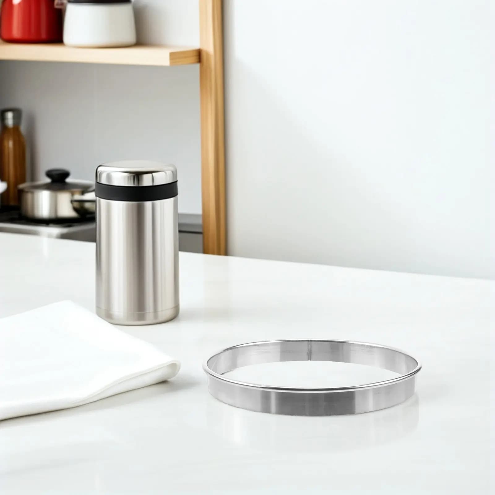 2 Pezzi Anelli per Salse Pizza in Acciaio Inossidabile, Rotondi, Multifunzione, Utensili da Forno, Accessori per Pizza, Muffin, Pancake, Biscotti
