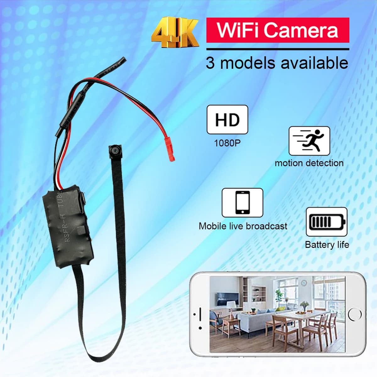 La fotocamera WiFi wireless 4K fai-da-te da 2.0 MP supporta l'app per smartphone per guardare la trasmissione in diretta da remoto Monitor IPC di qualità 1080P 3 modelli disponibili