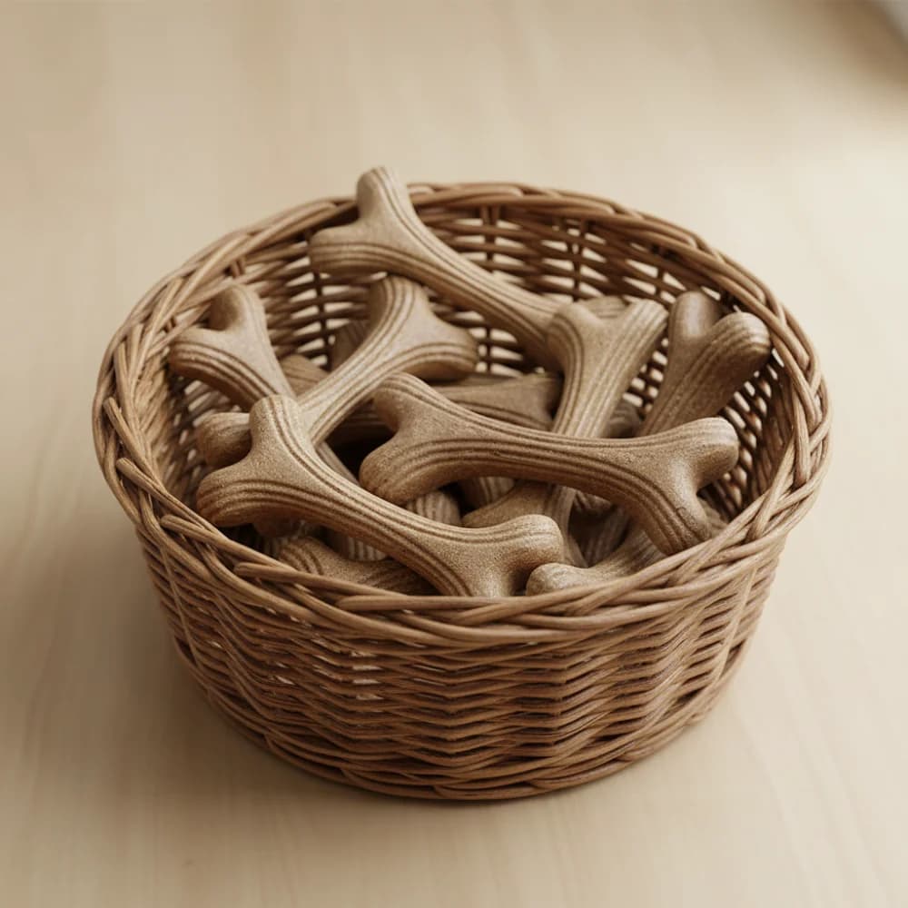 Deer Antler Chew Toy: Wood-Plastic Composite with Natural Pine for Dogs - Durable, Non-Toxic Teething for Aggressive Chewers