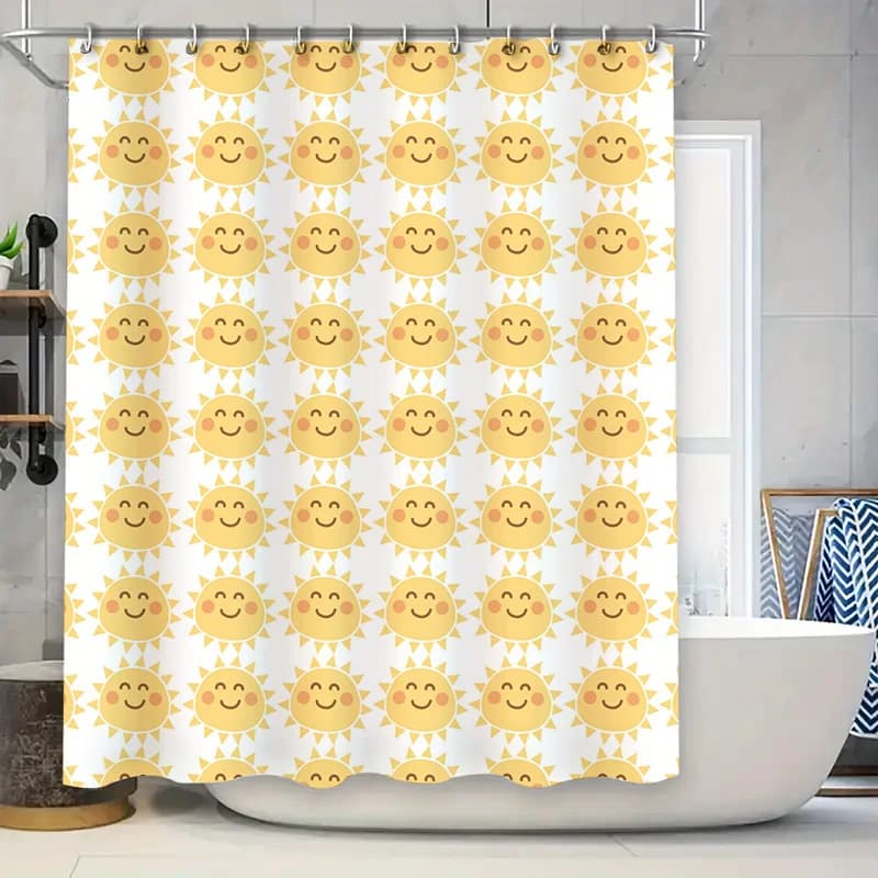 Tenda da doccia verde bianco con onde oceaniche Decorazione da bagno impermeabile per accessori da bagno Decorazioni per la casa