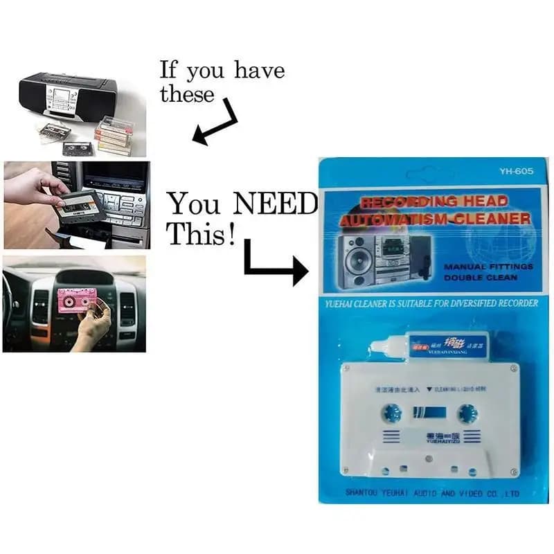 Kit di Pulizia e Smagnetizzazione per Testine di Cassette, Prodotti per la Pulizia di Lettori Audio e Registratori Domestici