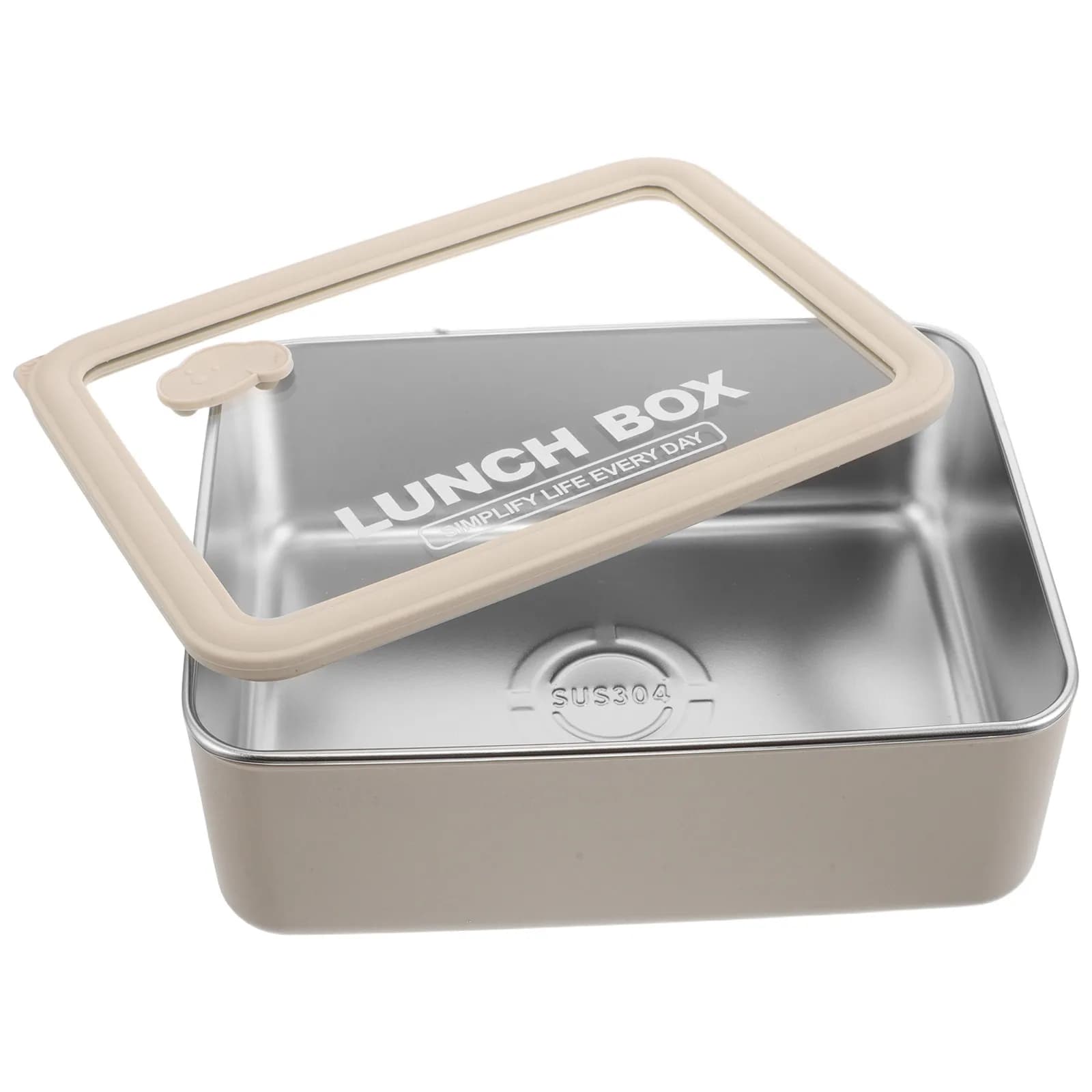 Contenitore per Pranzo in Acciaio Inox da 600Ml con Coperchio in Vetro Temperato, Adatto al Microonde, Ermetico, per Adulti, per Pasti Caldi e Freddi