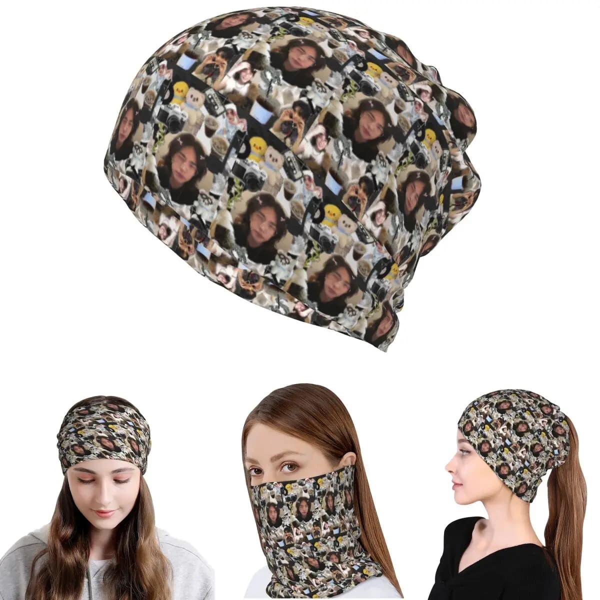 Hyunjin Collage Bandana Neck Gaiter Mask Scarf Multi-use Headwear Beanies Hat for Men Women Adult Washable