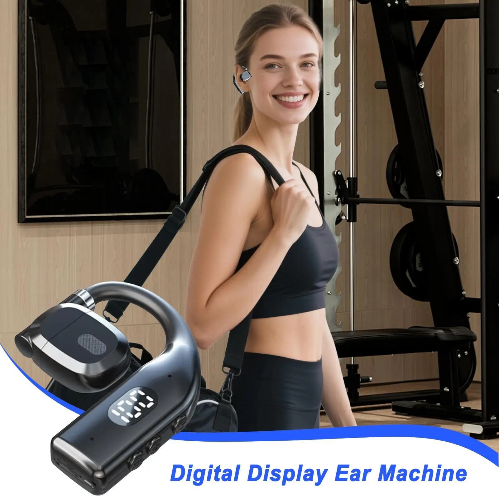 Auricolari wireless attorno all'orecchio Auricolari avvolgenti Cuffie resistenti al sudore con display Auricolare con cancellazione del rumore per il nuoto