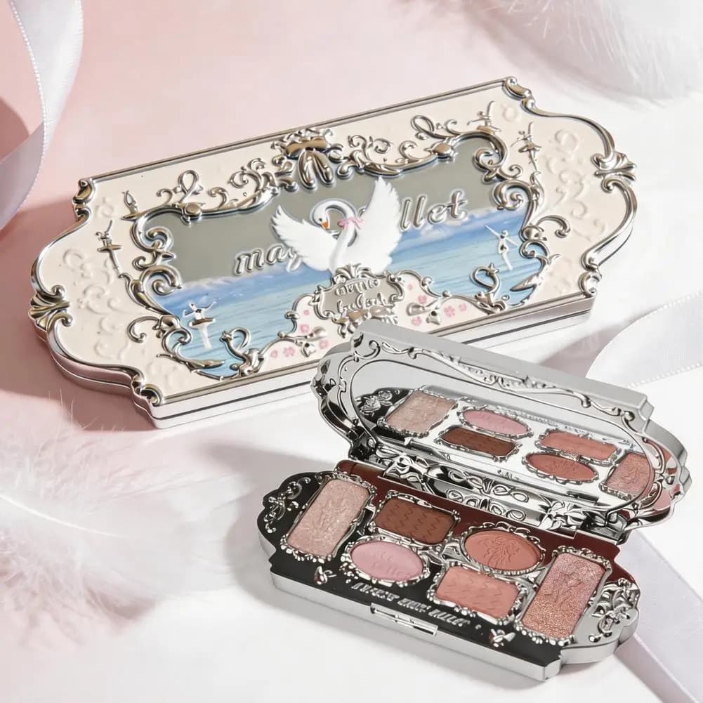 Palette Ombretti Dopamine 6 Colori, Effetto Opaco Floreale Delicato, Portatile, per Trucco Quotidiano Facile, Cosmetici Illuminanti, Idea Regalo