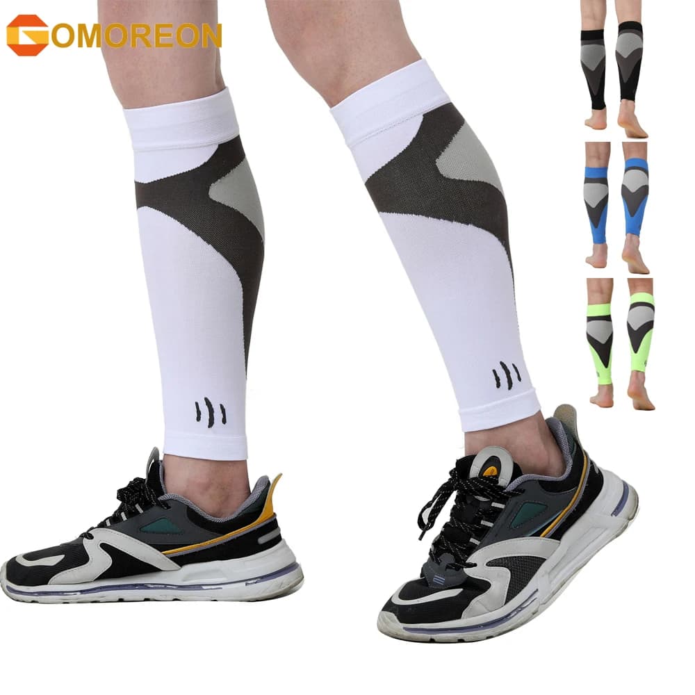 1Pair Calf Compression Sleeves for Men Women. Footless Socks Support for Running, Leg Sleeve Brace for Shin Splints Swelling
