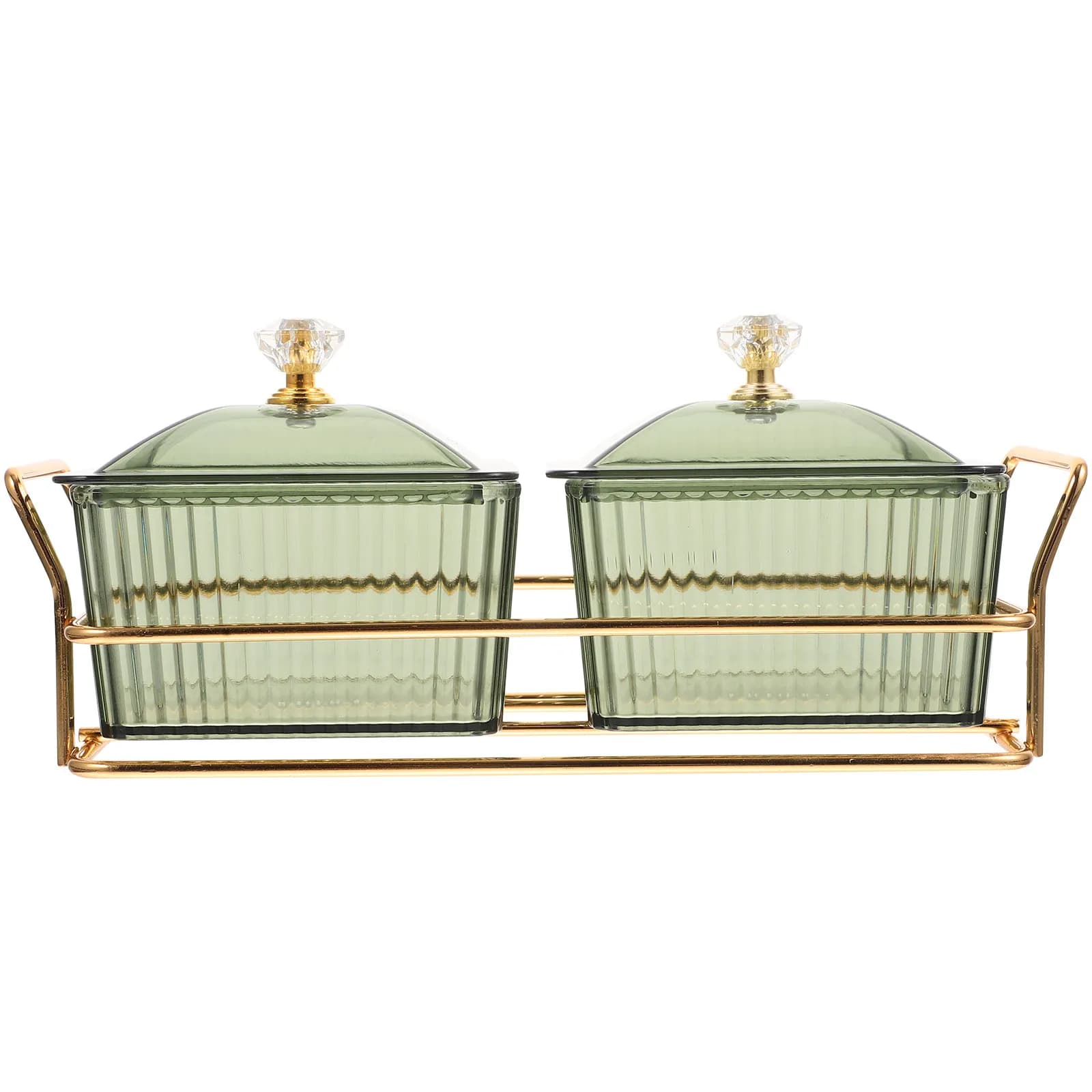 Set di 1 Vassoio Trasparente Robusto con 2 Scomparti per Snack, Frutta Secca, Noci, Biscotti, Decorativo per la Casa