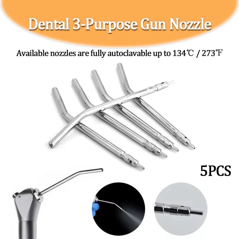 3 Functions Stainless Steel Dental Gun, Air and Water Syringe Tips, Versatile Tool for teeth whitening