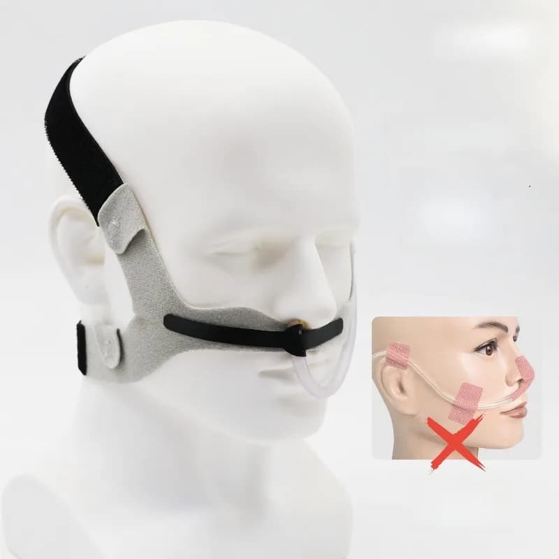 Cinghia Elastica Fissaggio Tubo Nasale con Velcro a Sgancio Rapido, per Anziani Allettati a Lungo Termine, Cinghia di Supporto per Tubo dell'Ossigeno