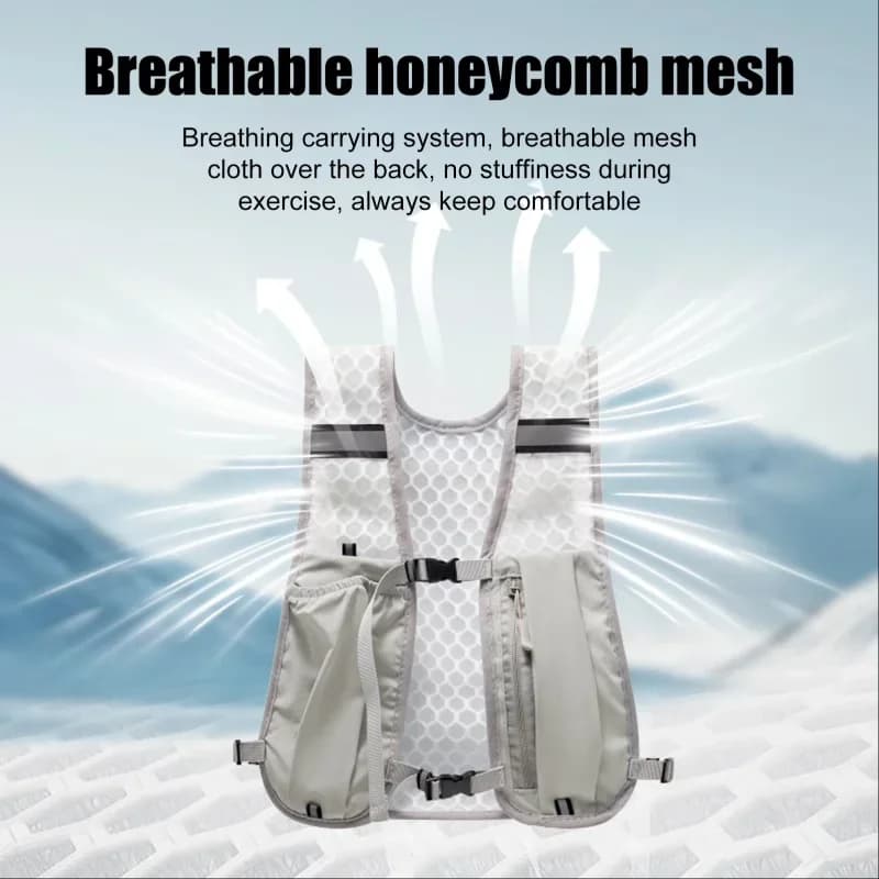 Running vest Reflective hydration backpack Light vest for running water bottle with phone support Cycling vest