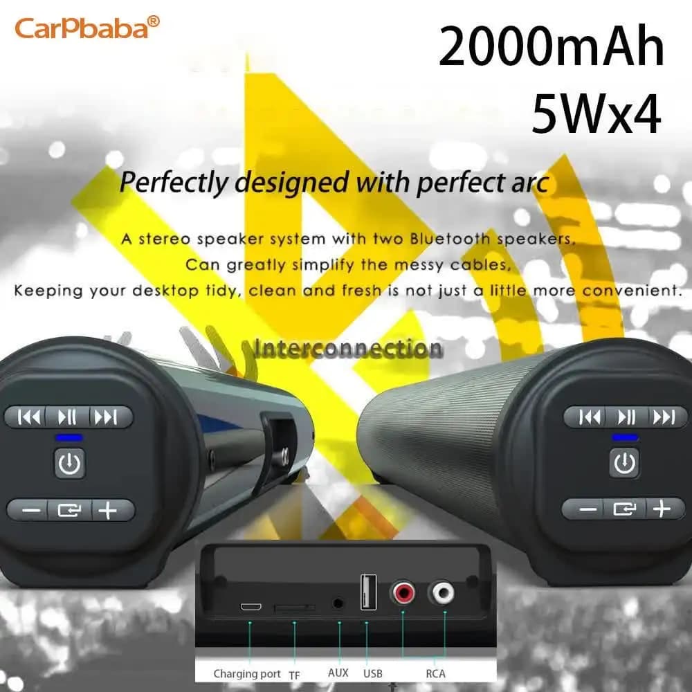 20W Bluetooth Speaker Bar with Subwoofer Stereo Sound USB Wired for PC Laptop MacBook Desktop Audio For Computer Phone Computer