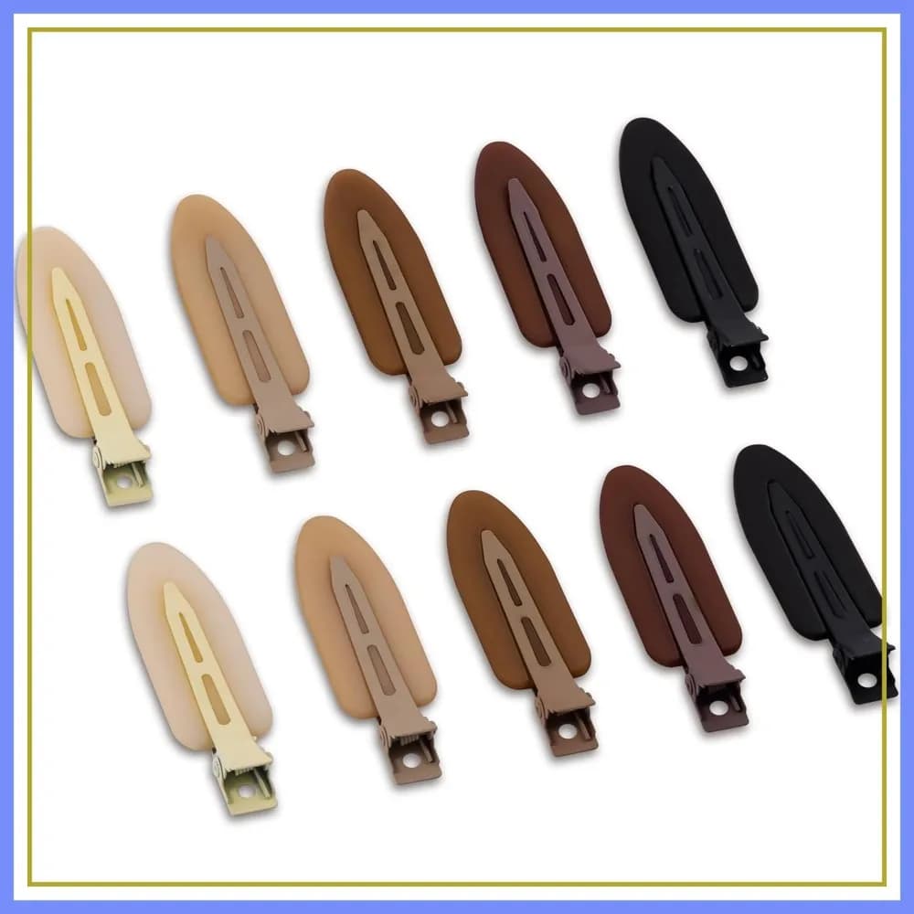 10 fermagli piatti per capelli per lo styling, fermagli antiscivolo per il trucco, nero opaco, marrone, beige