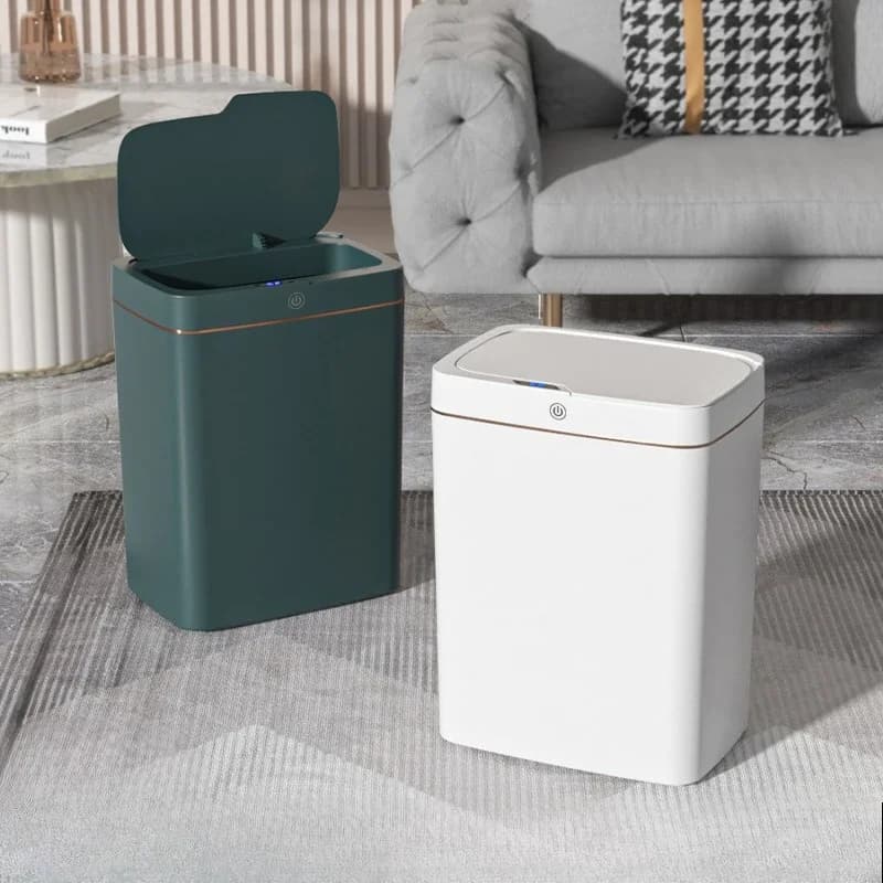 18L Bathroom Smart Trash Can Auto Sensor Touchless Electronic Bin Waterproof Odor-Proof Smart Home Waste Bin