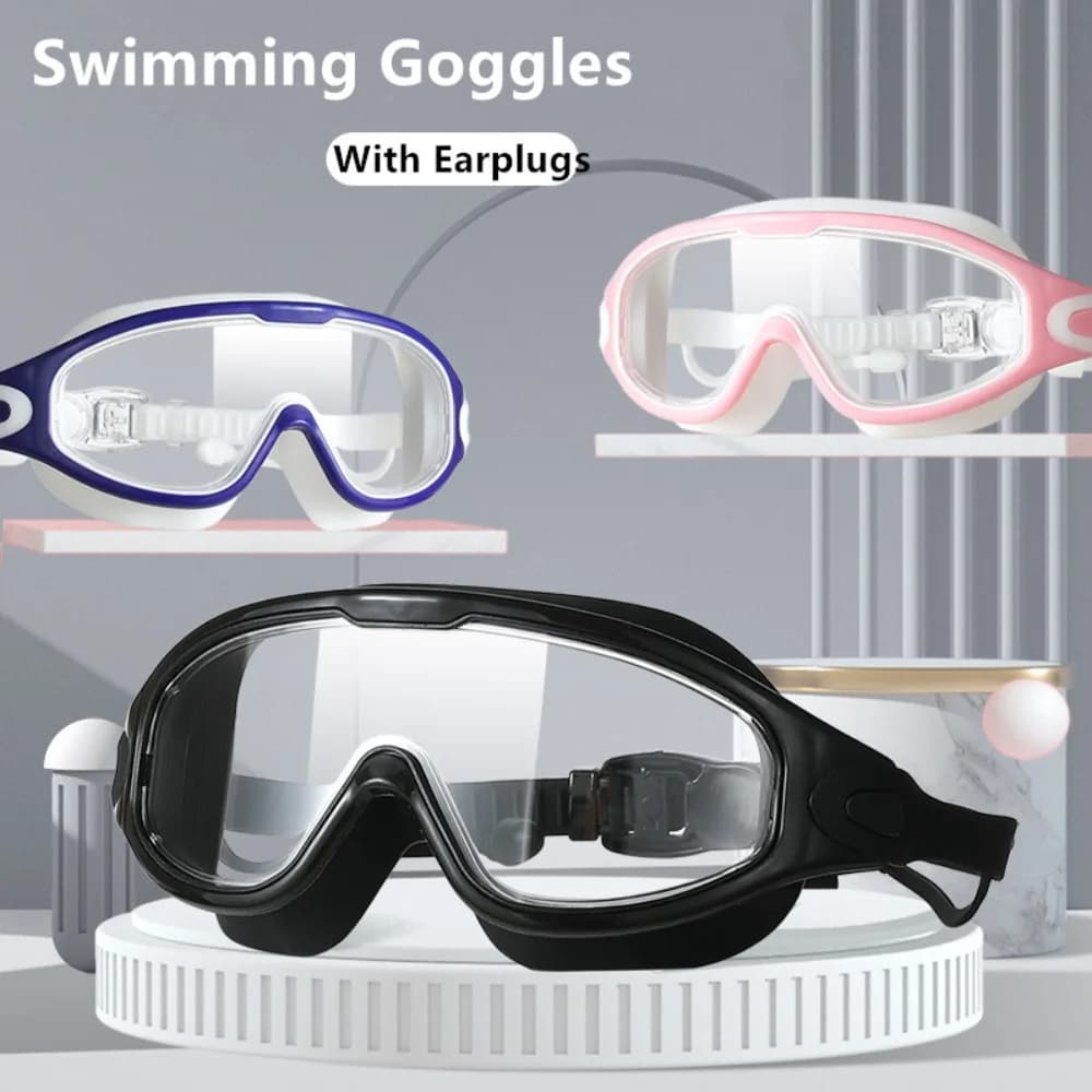 Professional Multi-color Anti-UV Flat Light Big Frame Silicone Diving Eyewear Swimming Goggles Swimming Glasses Swim Eyewear