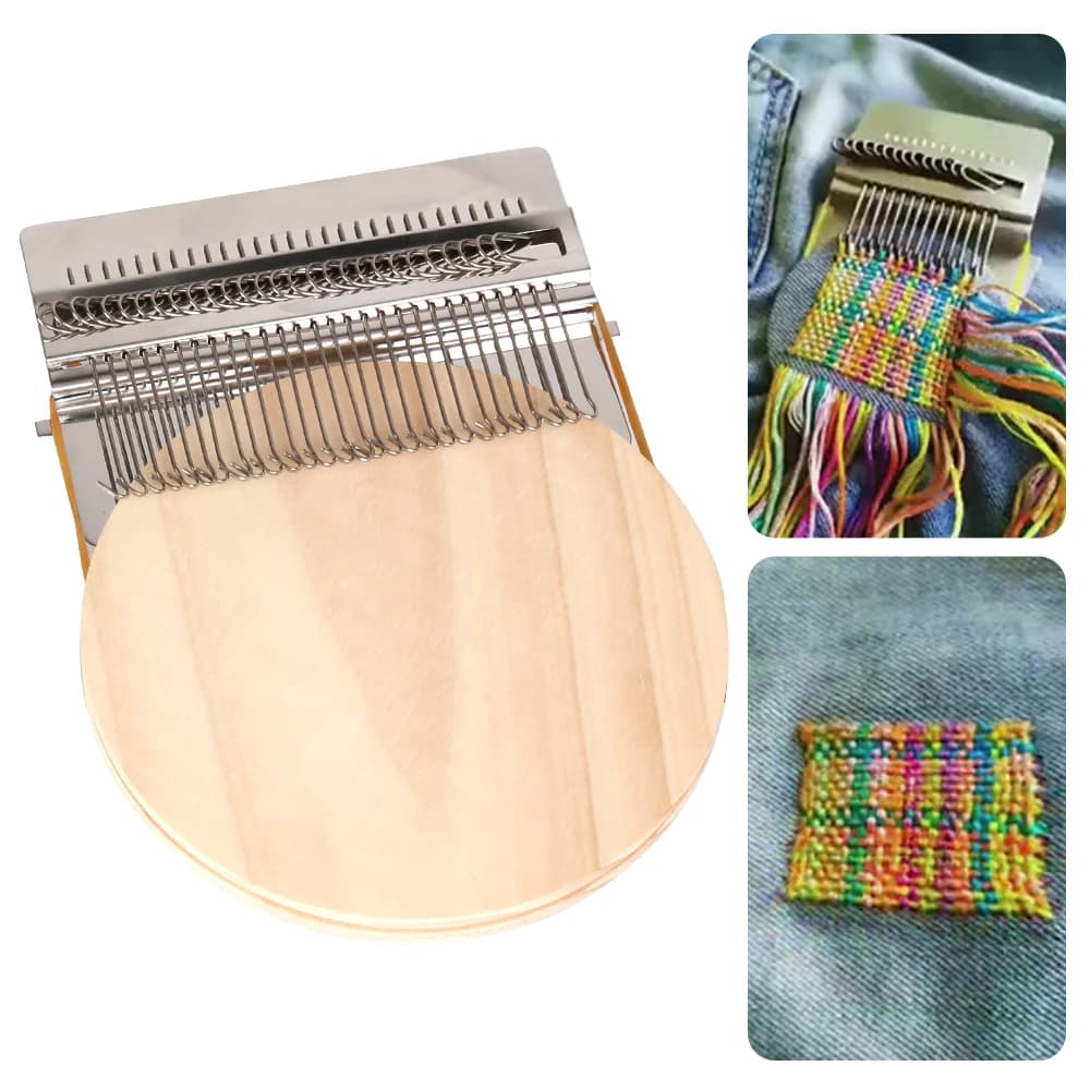 Small Loom 10/14/28pin Darning Machine Small Frame For Mending Clothes and Jeans Hand Tapestry Wood Loom Weaving Frame
