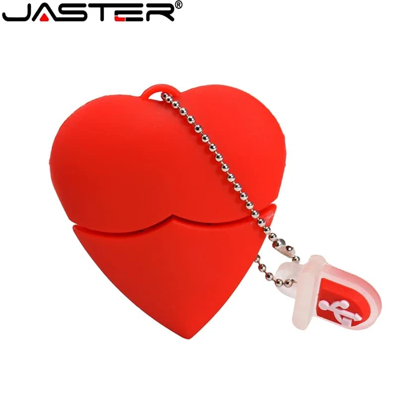 Red Love Heart Chiavetta USB Memory Stick Pen Drive Rosso gratuito Hain Cle Dispositivo di archiviazione Chiavetta USB Pendrive 64 GB 32 GB 16 GB 8 GB 4 GB
