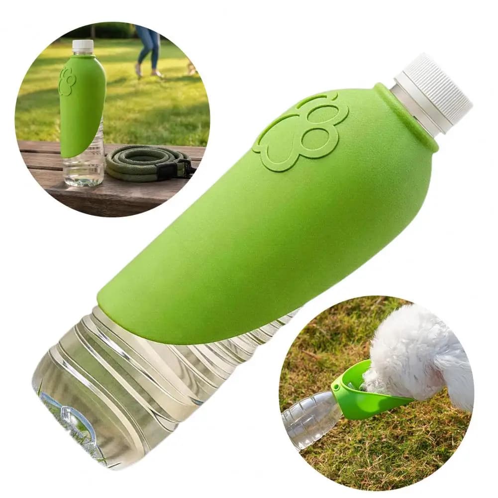Portable Dog Water Bowl Adapter Silicone Pet Drinking Dispenser Portable Dog Water Bottle Adapter Cups Leakproof for Hiking