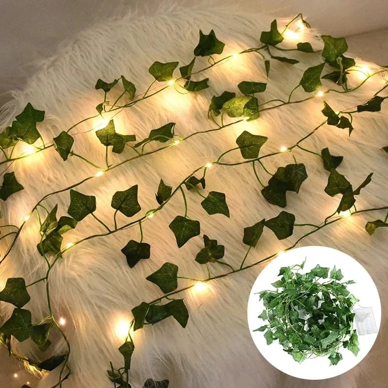 LED Ivy Vine Garden Decorative String Lights for Home Wedding Hanging Garland Artificial Plants Decor Leaves Fake Creeper