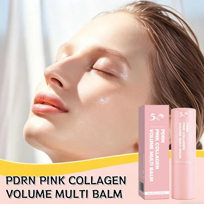 Balsamo Multifunzione Pdrn Pink Collagen per Viso e Labbra, Crema Idratante Rassodante e Volumizzante 10g