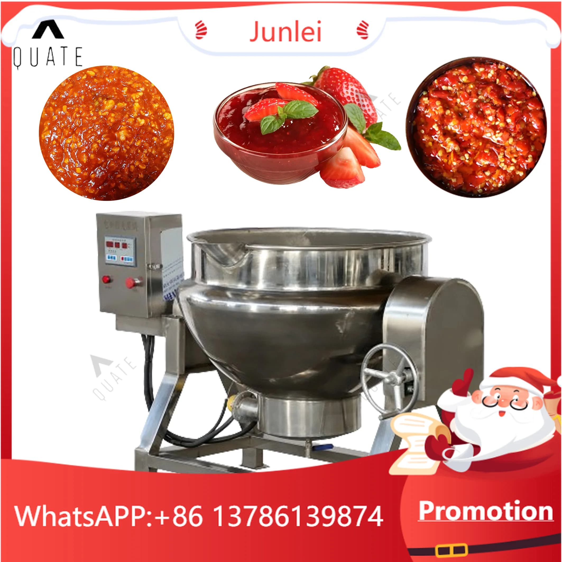 Automatic Grade Stainless Steel Jacketed Kettle Tomato Sauce Making Machine Cooking Jacketed Kettle