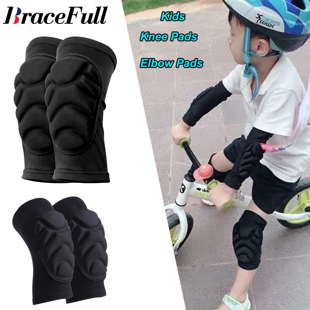 1 paio di ginocchiere e gomitiere per bambini, equipaggiamento protettivo morbido per bambini, ginocchiere protettive sportive, pattini, calcio, pallavolo, ciclismo