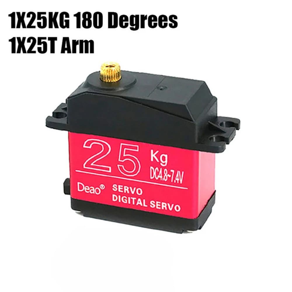 Servo impermeabile 20KG 25KG 30KG 35KG Servo 180 gradi 270 gradi Coppia grande Servo digitale Ingranaggi metallici 25T Servo Braccio per RC Car Truck