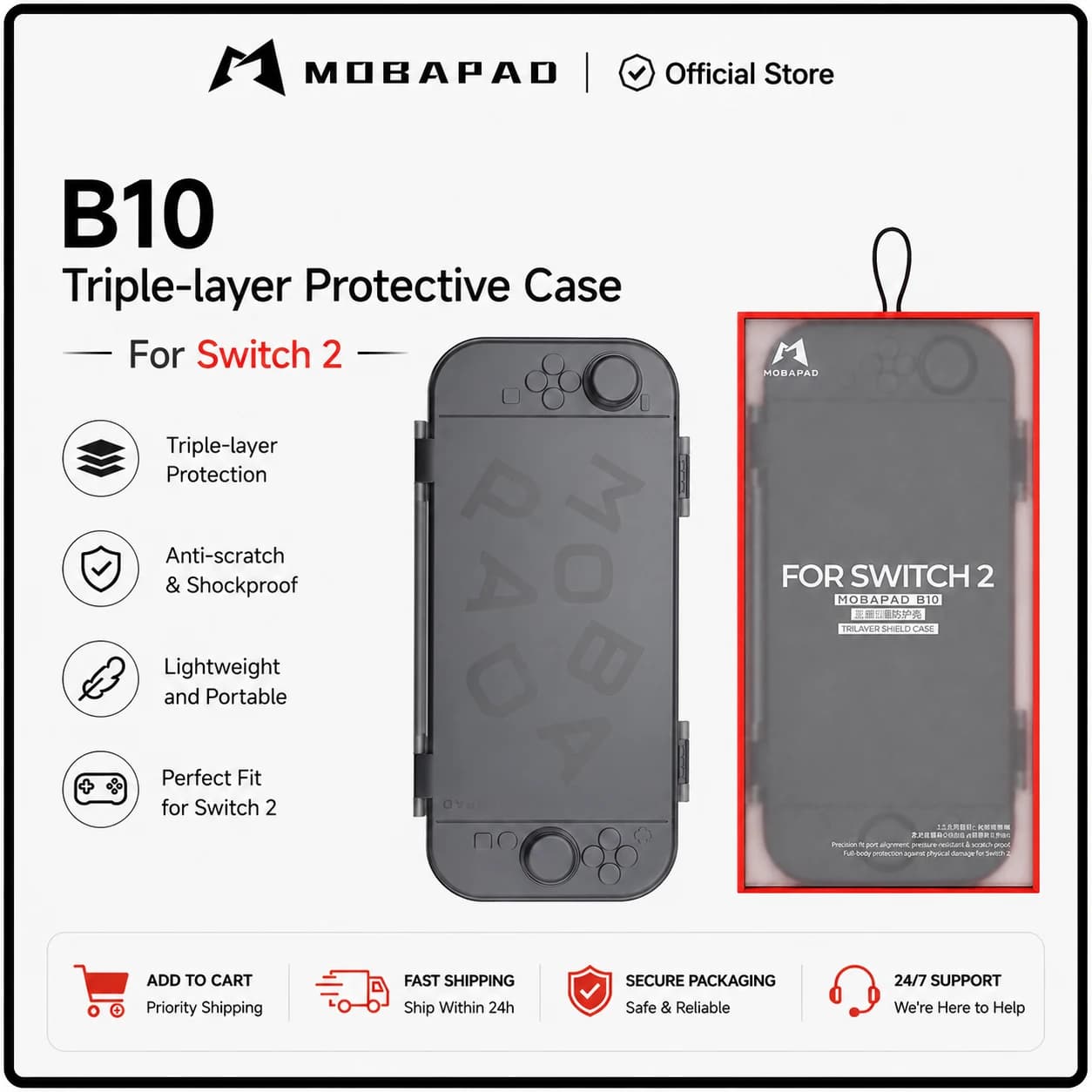 Custodia protettiva MOBAPAD B1 per Nintendo Switch 2 Custodia rigida ultrasottile a colori sfumati per accessori per gamepad NS2