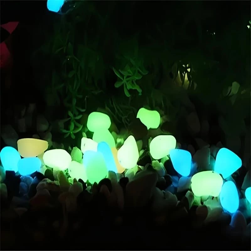 Luminous pebbles500-2000PCSLuminous stones for outdoor garden decoration, potted plants, micro-landscape ornaments, and gardenin
